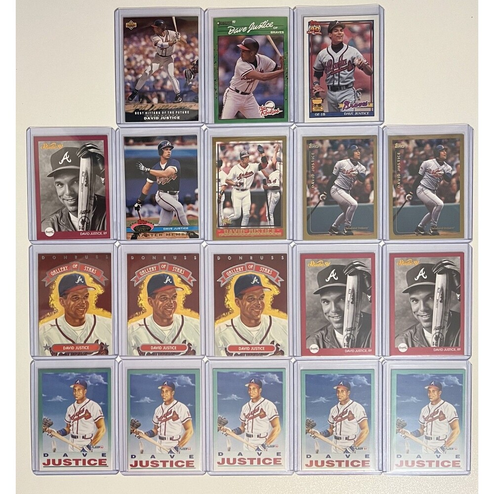 David Justice cards with 1992 Upper Deck Ted Williams' Best #T17